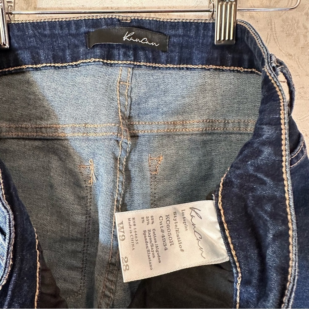 KanCan Blue Distressed Raw Hem Women Denim Skinny Jeans 9/28 - Picture 7 of 7